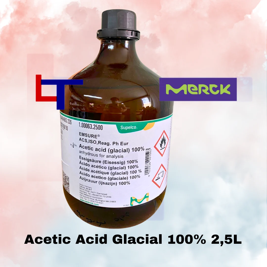 Asam Asetat Glasial 100% Anhydrous EMSURE® ACS, ISO, Reag. Ph Eur 2,5 L